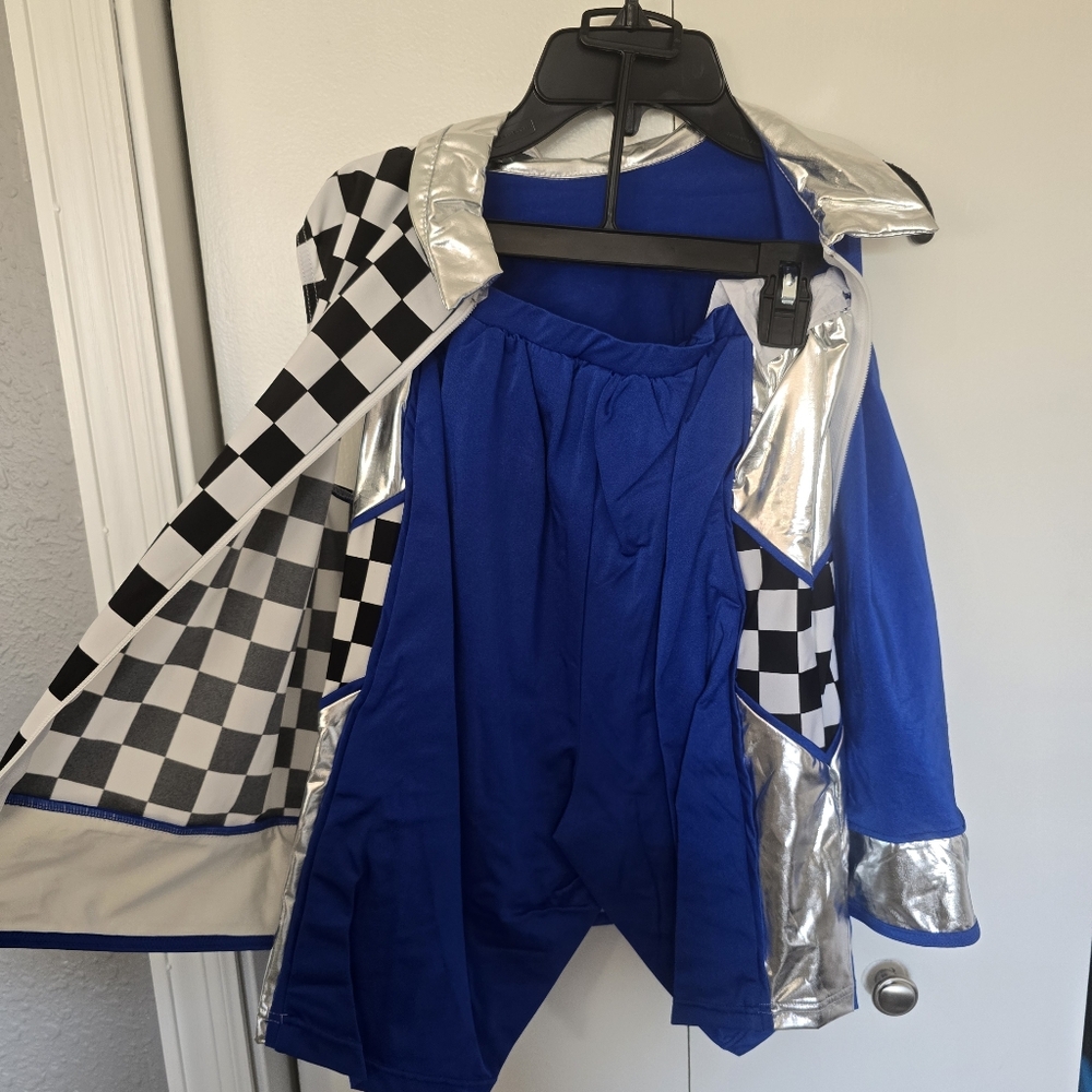NWT Adult Racing Costume - Blue and Silver Dance Costume